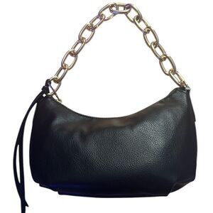 Urban Expressions Black Shoulder Bag with Gold Chain Handle